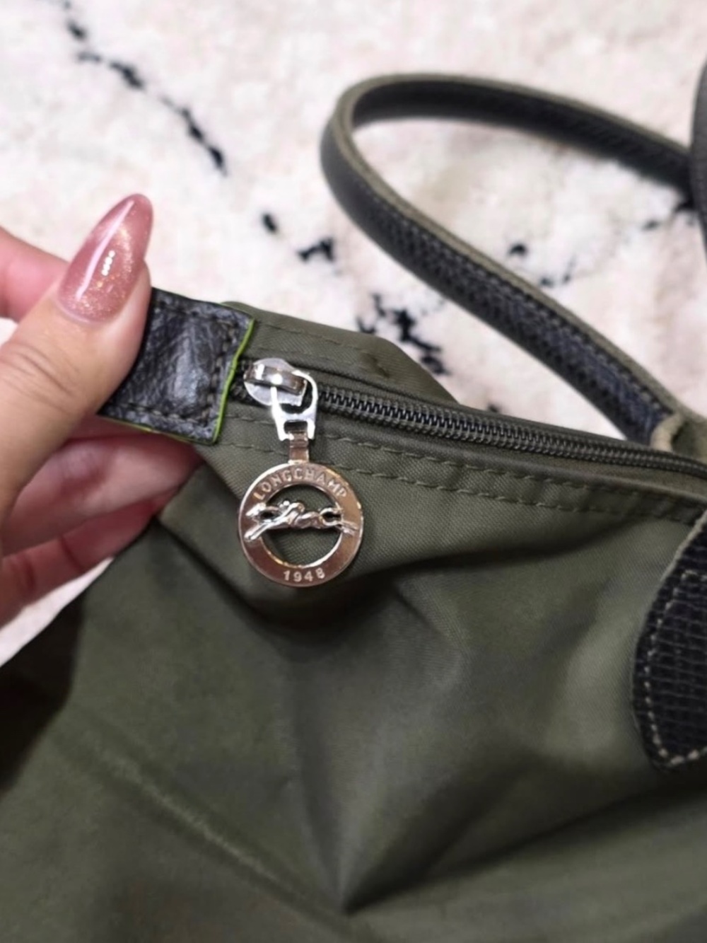 🌿NWT Forest green Longchamp Large - Picture 7 of 8